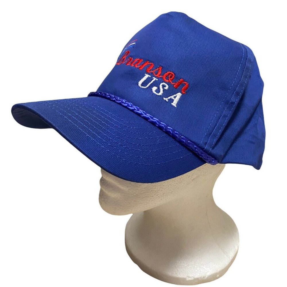 Vintage Branson Missouri SnapBack Hat Cap Braided Rope Brim Cobra Cap *STAINED!! - Picture 2 of 12